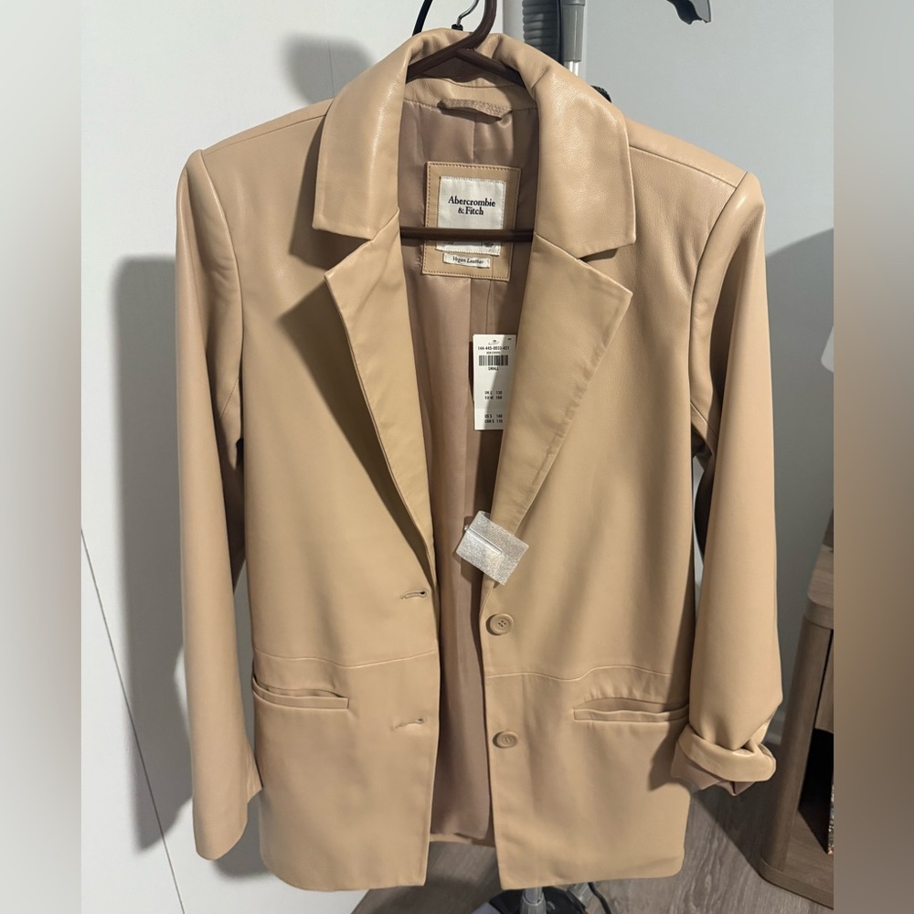 Vegan leather blazer